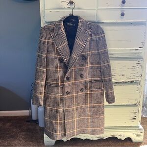 Lauren Ralph Lauren women’s  Trench Coat - Black and yellow plaid design